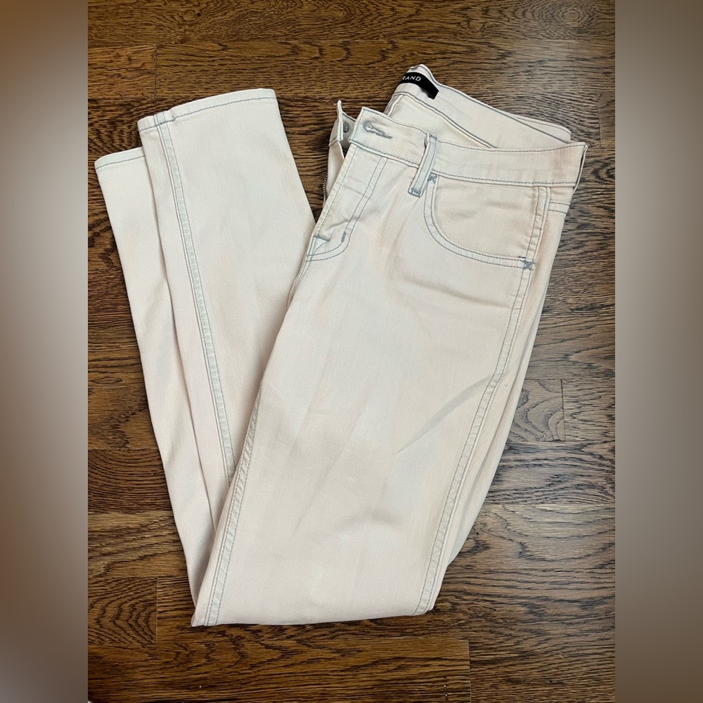JBrand Cream Straight-Leg Jeans
